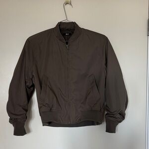 Uniqlo Brown Bomber Jacket - Classic Zip Front